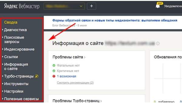 Обзор функций Yandex Webmaster