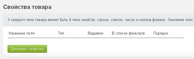 свойства товара